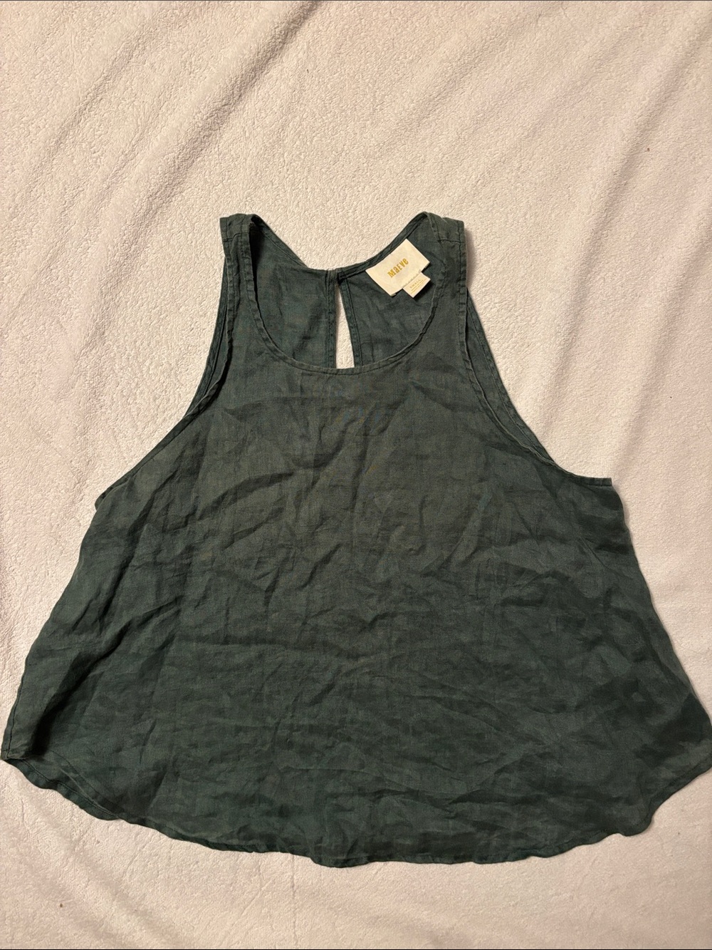 MAEVE 100% linen Sleeveless Tank Top - Emerald Green